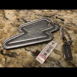 COACH Metallic Glitter Lightening Bolt Bag Charm